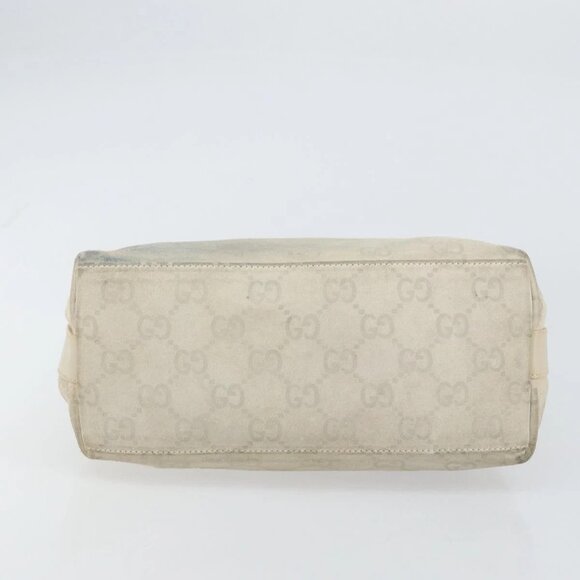 GUCCI GG Canvas Shoulder Bag Suede White Silver 000 0602 Auth am10075 - Picture 6 of 16